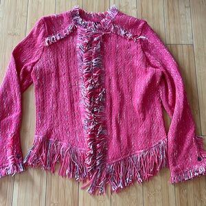 Beautiful Women Fringe knit Sweater Blazer Zara  Size PS Excellent Condition